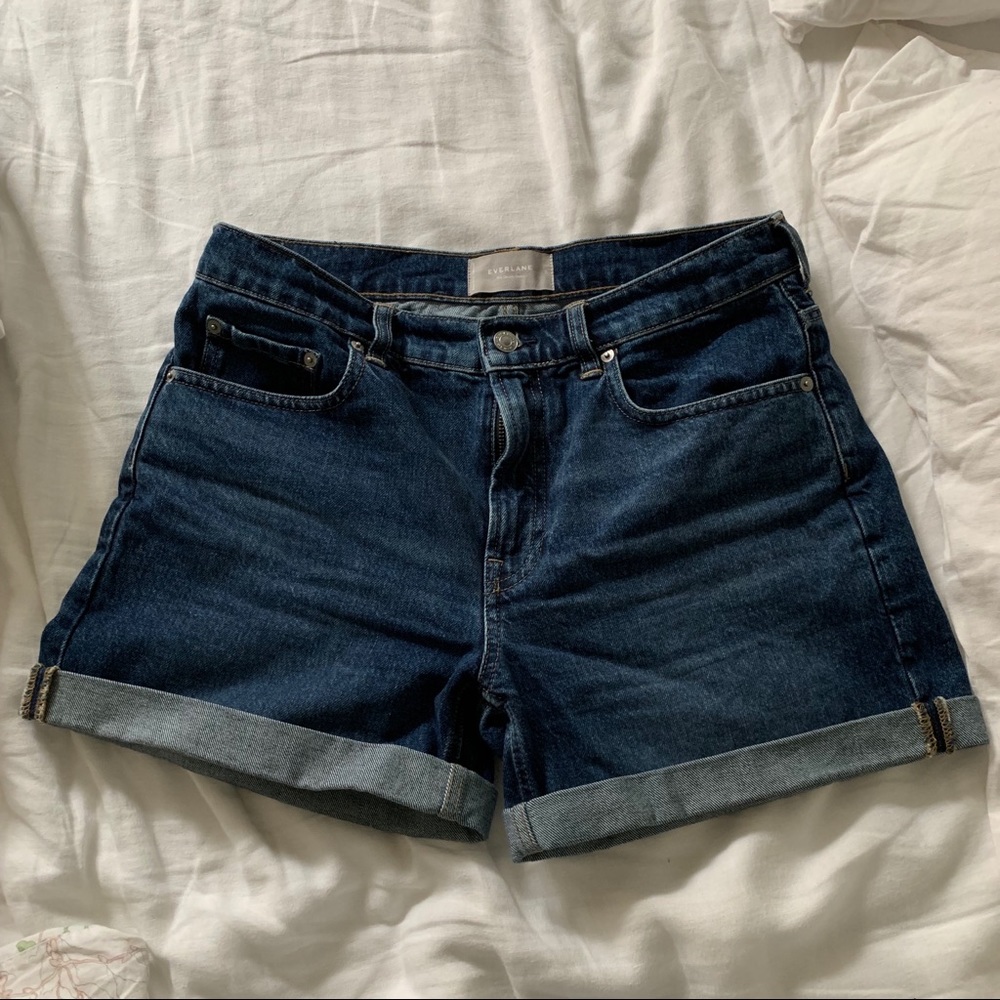 Everlane high waisted denim shorts